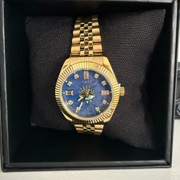 SOLD* NWT Timex X Jacquie Aiche Tribe Eye Blue Dial 36mm Watch - Picture 6 of 14